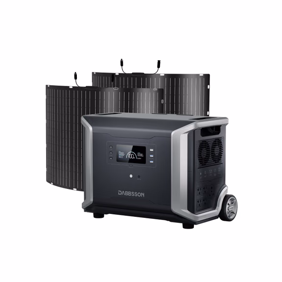 Dabbsson DBS3500 Tragbare Powerstation - 3430Wh | 3600W – DBS3500 + 2*200W Flexibles Solarpanel (3430Wh)