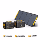 VTOMAN Jump 2200 Estación Eléctrica Portátil + Batería Adicional + Panel Solar 200W