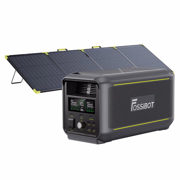FOSSiBOT F3000 station électrique portable - 2 048 Wh | 3 000 W – F3000 + 1 x SP200 Pro 200W panneau solaire portable bifacial (200W)