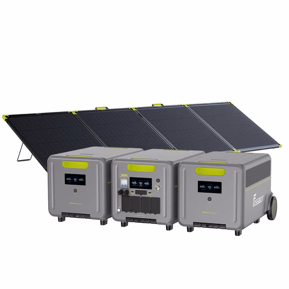 FOSSiBOT F7200 Solargenerator | 7200W 5222.4Wh – F7200+2*FB5222 Erweiterungsakku / Mit 1 x SP400 Pro 400W Bifaziales Solarpanel (400W) / Mikro-Wechselrichter