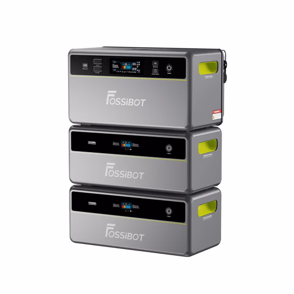 FOSSiBOT FBP1200 Alles in één zonne energieopslagsysteem met balkon energiecentrale – FBP1200+2*FBP1200-B uitbreidingsaccu