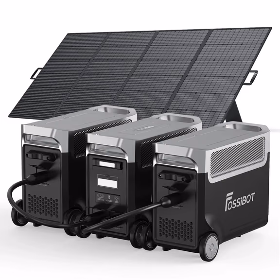 FOSSiBOT F3600 Pro Solargenerator | 3600W 3840Wh – F3600 Pro+2*FB3840 Erweiterungsakku / Mit 1 x SP420 420W Tragbares Solarpanel (420W)