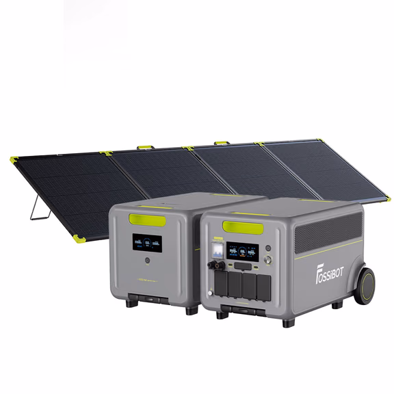 FOSSiBOT F7200 Zonne-energie Generator + Draagbaar Zonnepaneel – F7200+1*FB5222 Uitbreidingsbatterij / 1 x SP400 Pro 400W Bifacial Draagbaar Zonnepaneel (400W)