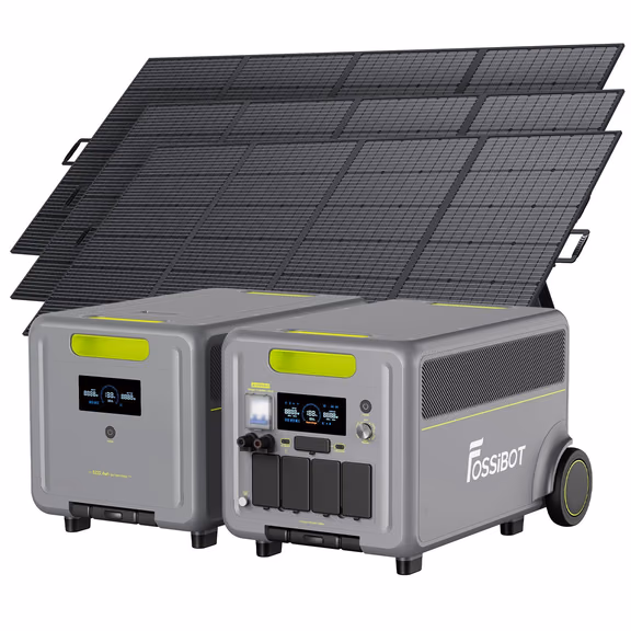 FOSSiBOT F7200 Générateur Solaire + Panneau Solaire – F7200+1*FB5222 Batterie d'extension / 3 x SP420 420W Panneau solaire portable (420W)
