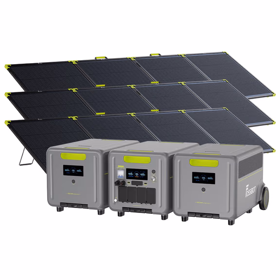 FOSSiBOT F7200 Zonne-energie Generator + Draagbaar Zonnepaneel – F7200+2*FB5222 Uitbreidingsbatterij / 3 x SP400 Pro 400W Bifacial Draagbaar Zonnepaneel (400W)
