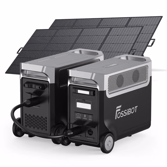 FOSSiBOT F3600 Pro Zonne-energie Generator + Draagbaar Zonnepaneel – F3600 Pro+1*FB3840 Uitbreidingsbatterij / 2 x SP420 420W Draagbaar Zonnepaneel (420W)