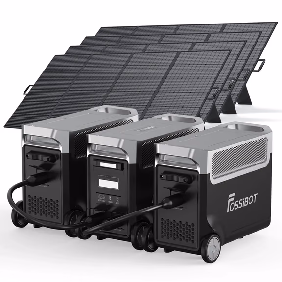FOSSiBOT F3600 Pro station électrique portable - 3 840 Wh | 3 600 W – F3600 Pro+2*FB3840 Batterie d'extension / 4 x SP420 420W Panneau solaire portable (420W)