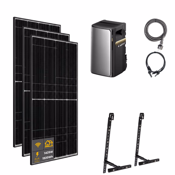 1425 W EcoFlow STREAM Ultra Balkonkraftwerk | Set mit Mikrowechselrichter und 3x 475 W DAH bifacial Solarmodul mit Gitterbalkon Halterung und 1,92 kWh Speicher