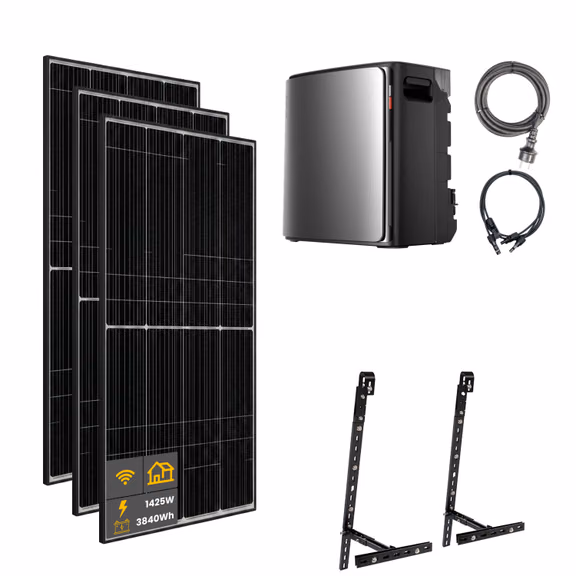 1425 W EcoFlow STREAM Ultra X Balkonkraftwerk | Set mit Mikrowechselrichter und 3x 475 W DAH bifacial Solarmodul mit Gitterbalkon Halterung und 3,84 kWh Speicher