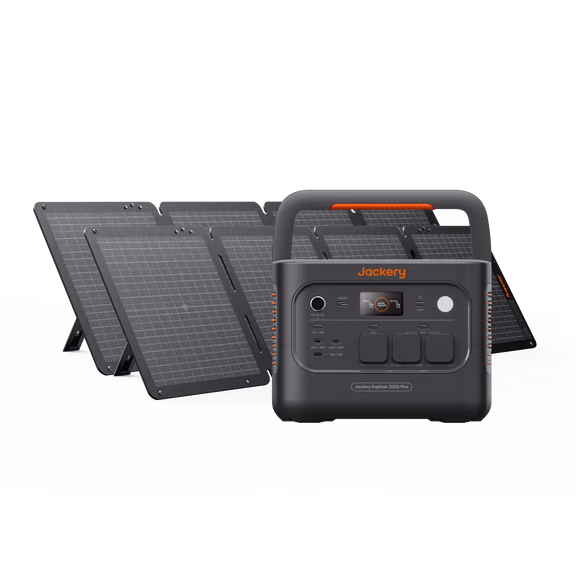 Jackery Explore 2000 Plus v2 Tragbare Powerstation – Explorer 2000 Plus v2 + 2xSolarSaga 100 Air