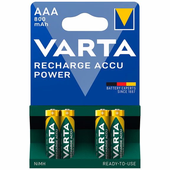 Varta Accu AAA HR03 800mAh Rechargeable Batteries | 4 Pack
