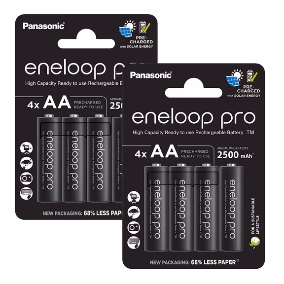 Panasonic Eneloop Pro AA HR6 2500mAh Rechargeable Batteries | 8 Pack