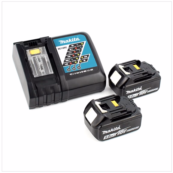 Makita Power Source Kit Li 18V mit 2x BL1850B Akku 5,0Ah + DC18RC Ladegerät ( 197570-9 )