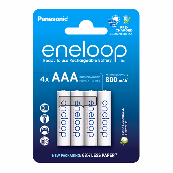 Eneloop Panasonic Ni-MH Akku 800mAh AAA 1,2V - 4 Stück BK-4MCDE/4BE