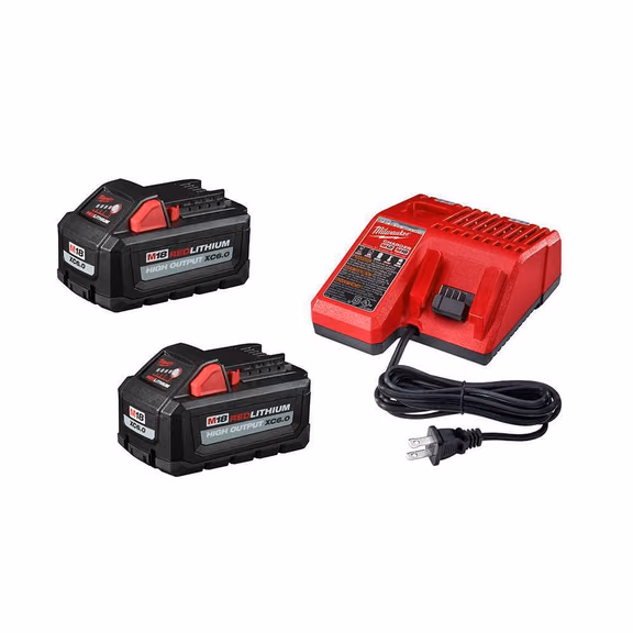 Milwaukee 48-59-1862S M18 REDLITHIUM HIGH OUTPUT XC 6.0Ah Battery 2-Pack Starter Kit