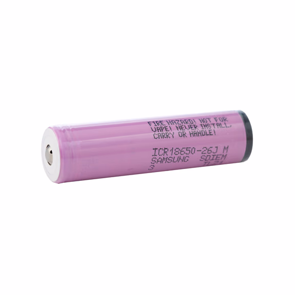 Samsung 26J 18650 2600mAh 5.2A Battery - Protected Button Top