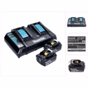 Makita Power Source Kit 18 V mit 2x BL 1860 B Akku 6,0 Ah + DC 18 RD Doppelladegerät ( 199484-8 )