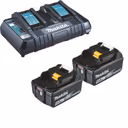 Makita 2x BL1850B Akku 5,0 Ah 18V Li-Ion + DC18RD Doppelschnellladegerät - DC18RD-BL1850-2x