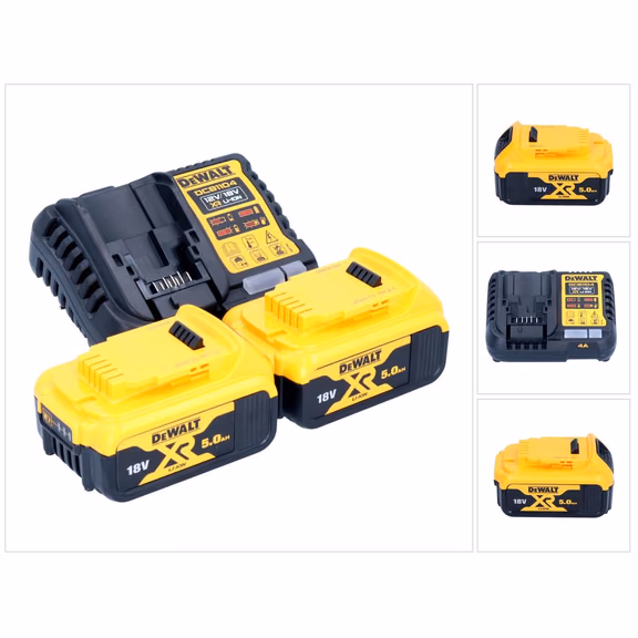 DeWalt DCB 1104 P2 Akku Starter Set 12 V / 18 V 2x Akku 5,0 Ah + DCB 1104 Ladegerät