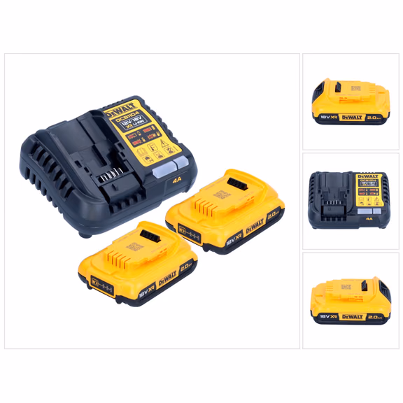 DeWalt DCB 1104 D2 Akku Starter Set 12 V / 18 V 2x Akku 2,0 Ah + DCB 1104 Ladegerät
