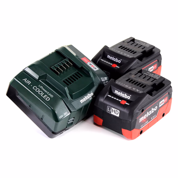 Metabo Akku Basis Set 18V mit 2x Akku LiHD 5,5Ah + Ladegerät ASC145 + Einlage ( 685122000 )