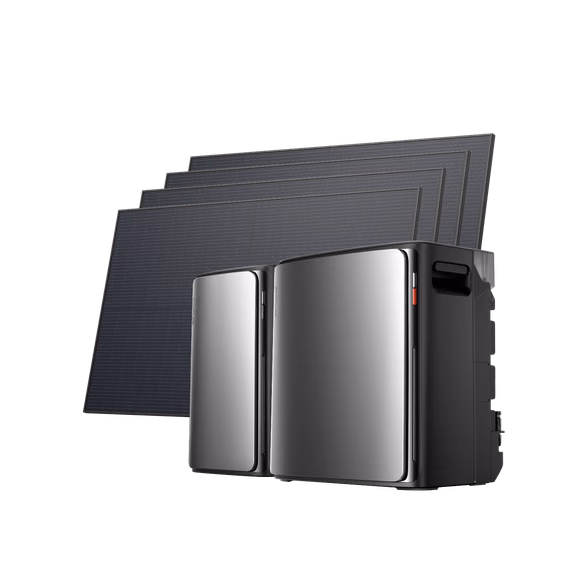 EcoFlow STREAM Ultra X Home Solar Battery – STREAM Ultra X (3.84kWh) / STREAM AC Pro (with 1 × FREE Parallel Cable) + 4 × 450W Rigid Solar Panel