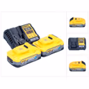 DeWalt DCB 1104 H2 Akku Starter Set 12 V / 18 V 2x Powerstack Akku 5,0 Ah + DCB 1104 Ladegerät
