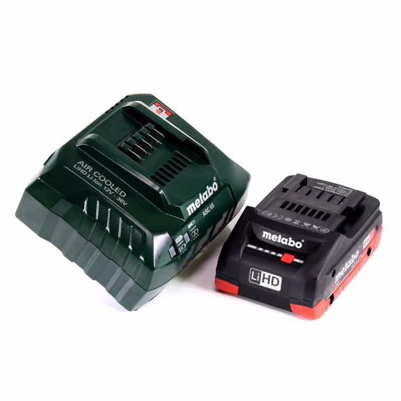 Metabo Akku Basis Set 18V mit 1x Akku LiHD 4,0Ah ( 625367000 ) + Ladegerät ASC 55 ( 627044000 ) Folgemodell vom ASC 30-36