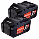 Metabo Akku Set 2x Li-Power Akkupack 18 V 4,0 Ah CAS Li-Ion Akku ( 2x 625591000 ) mit Ladestandsanzeige