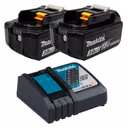Makita 2x BL1830B Akku 3,0 Ah 18V Li-Ion mit Ladestandsanzeige + DC18RC Schnellladegerät - DC18RC-BL1830B-2x