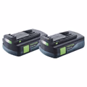 Festool Akku Set 2x BP 18 Li 3,0 C Akku 18 V 3,0 Ah / 3000 mAh Li-Ion ( 2x 577658 ) mit Ladestandanzeige