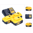 DeWalt DCB 1104 P3 Akku Starter Set 12 V / 18 V 3x Akku 5,0 Ah + DCB 1104 Ladegerät