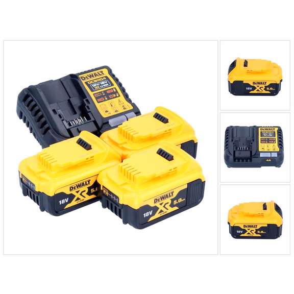 DeWalt DCB 1104 P3 Akku Starter Set 12 V / 18 V 3x Akku 5,0 Ah + DCB 1104 Ladegerät
