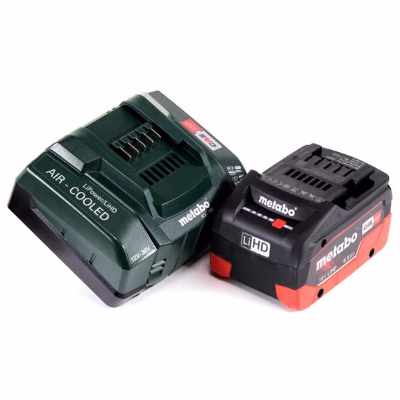Metabo Akku Basis Set 18V mit 1x Akku LiHD 5,5Ah ( 625368000 ) + Ladegerät ASC 145 ( 627378000 )