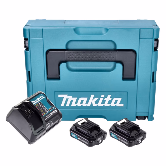 Makita Power Source Kit ( 197658-5 ) 2x BL 1021 B Akku 12 V max. 2,0 Ah CXT + DC 10 SB Ladegerät + Makpac