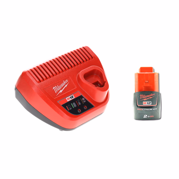 Milwaukee Akku Starter Set 12 V mit 1x Akku 2,0 Ah + M12 C12C Ladegerät