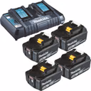 Makita DC18RD LXT Twin Port Rapid Charger with 4x BL1850B 5.0Ah Batteries