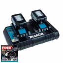Makita DC18RD 18V LXT Twin Port Charger with 2x 5.0Ah Batteries