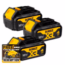 DeWalt DCB182 18v Battery XR Slide 4.0Ah Li-Ion Pack of 3