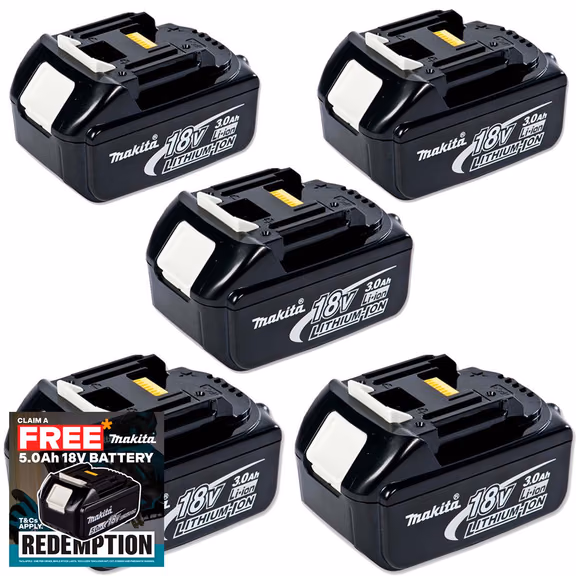 Makita BL1830 18V 3.0Ah LXT Lithium-Ion Battery (Pack of 5)