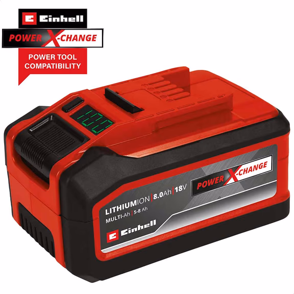 Einhell Genuine PXC 18v Cordless Slim Plus Li-ion Multi-Ah Battery 8ah - 8ah