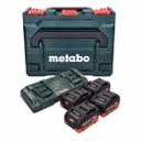 Metabo Basis Set 4x LiHD Akkupack 18 V 5,5 Ah Li-Ion Akku CAS System ( 685180000 ) + ASC 145 DUO Doppel Ladegerät + metaBOX