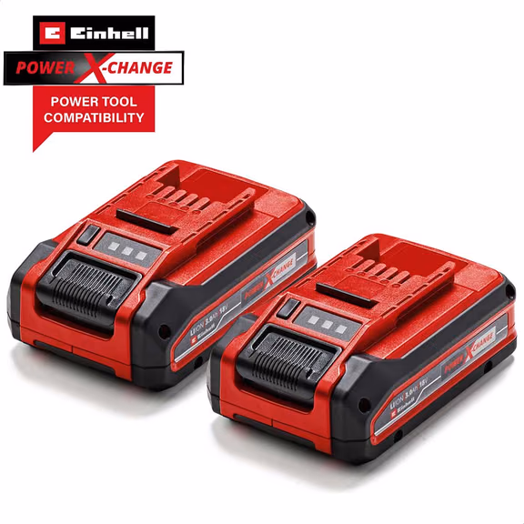 Einhell 3.0Ah 18V Power X-Change Plus Slimline Li-Ion Battery - Pack of 2