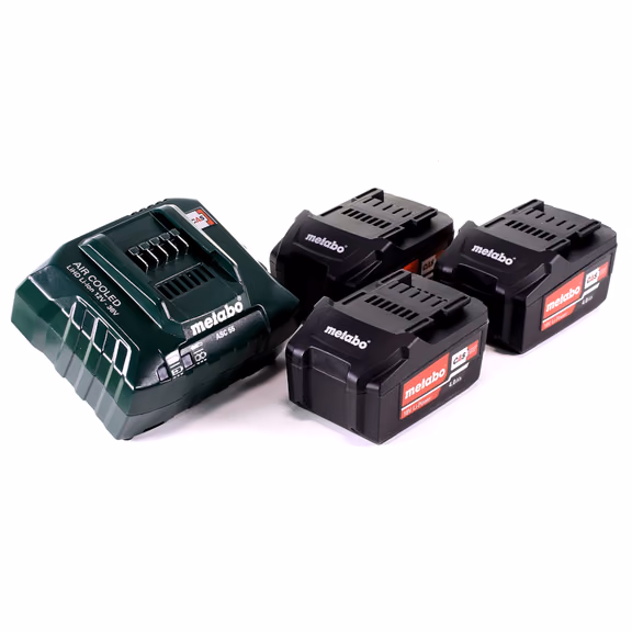 Metabo Basis Set 3x Li-Power Akkupack 18 V 4,0 Ah CAS Li-Ion Akku + Ladegerät ASC 55 ( 685049000 )
