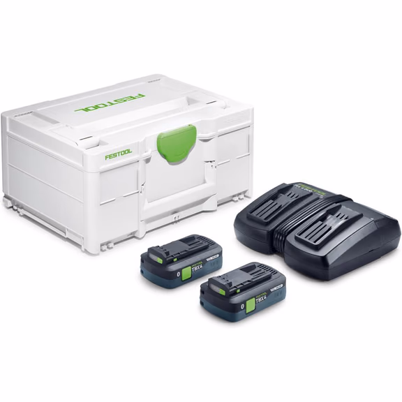 Festool SYS 18v TBX Energy Set with 2 x Tabless Batteries 4ah and Twin Charger Kit - 4ah