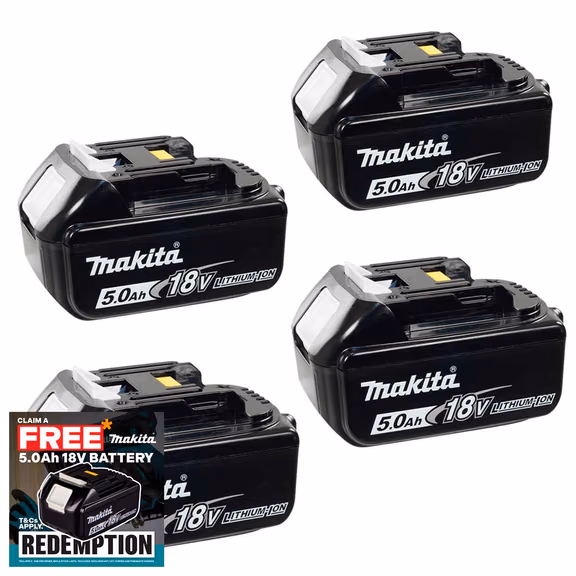 Makita BL1850 18V 5.0Ah LXT Lithium-Ion Battery (Pack of 4)