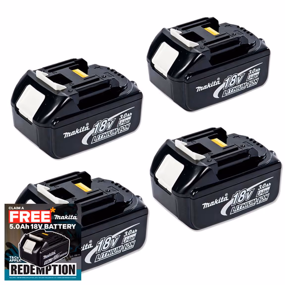 Makita BL1830 18V 3.0Ah LXT Lithium-Ion Battery (Pack of 4)