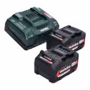 Metabo Basis Set 2x Li-Power Akkupack 18 V 4,0 Ah CAS Li-Ion Akku ( 2x 625027000 ) + ASC 145 Schnell Ladegerät ( ‭627378000‬ )