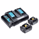 Makita Power Source Kit 18 V mit 2x BL 1860 B 6,0 Ah Akku ( 197422-4 ) + DC 18 SH Doppel Ladegerät ( 199687-4 )