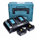 Makita Power Source Kit 18 V mit 2x BL 1860 B Akku 6,0 Ah ( 2x 197422-4 ) + DC 18 RD Doppelladegerät ( 196933-6 ) + Makpac